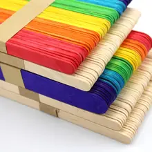 50 шт./лот цветные деревянные палочки для Фруктового мороженого из натурального дерева детские палочки для мороженого DIY ручной работы художественное мороженое, конфета на палочке Инструменты для торта