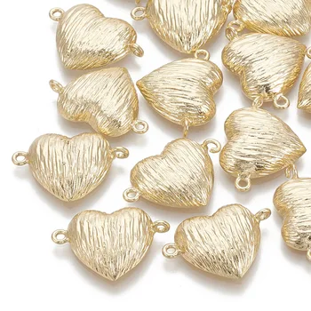

200pcs Golden Heart Brass Link for jewelry DIY making bracelet necklace Connector accessories 18x13x4mm, Hole: 1mm F50