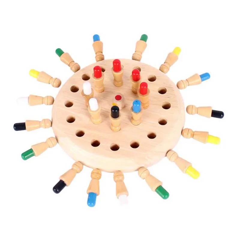 children Kids Memory Match Stick Chess Wooden Chess Checkers Board Game Family Party Game Puzzle Baby Educational Toys