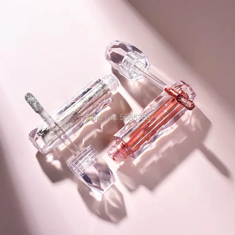 2ml Clear Lip Gloss Wand Tube Empty Packaging DIY Plastic Diamond Bottle Cosmetic Lipgloss Container Transparent Lipst | Красота и
