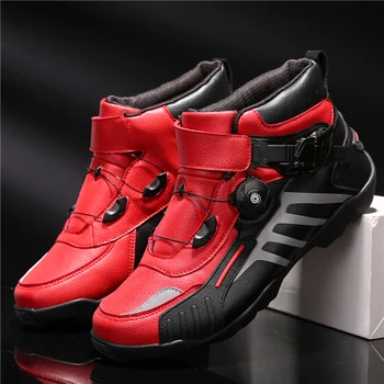 

New Motorcycle Boots Men Breathable Botas Moto Boots Hombre Motorcycle Shoes Motorbike Biker Riding Boots Touring Ankle Shoes #