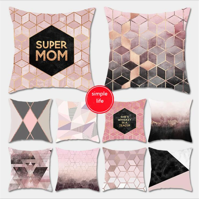 

1PC Flower Pillowcase Polyester 45x45cm Pink Pillow Cover Cushion Cover Sofa Pillow Covers Party Decorative