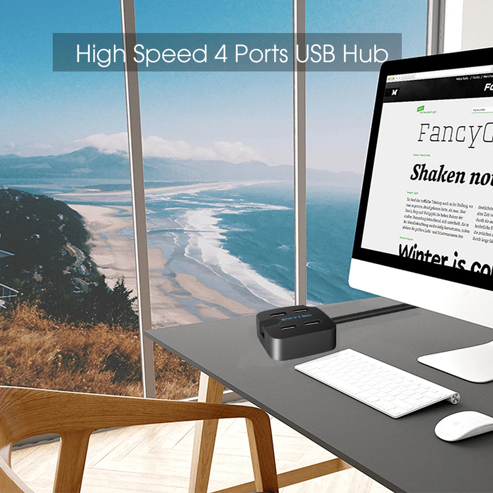 Usb-концентратор 2,0/3,0 USB разветвитель адаптер 4 порта USB 2,0/3,0 Мини Вращающийся концентратор с держателем телефона универсальный для компьютер, ноутбук, лептоп Mac