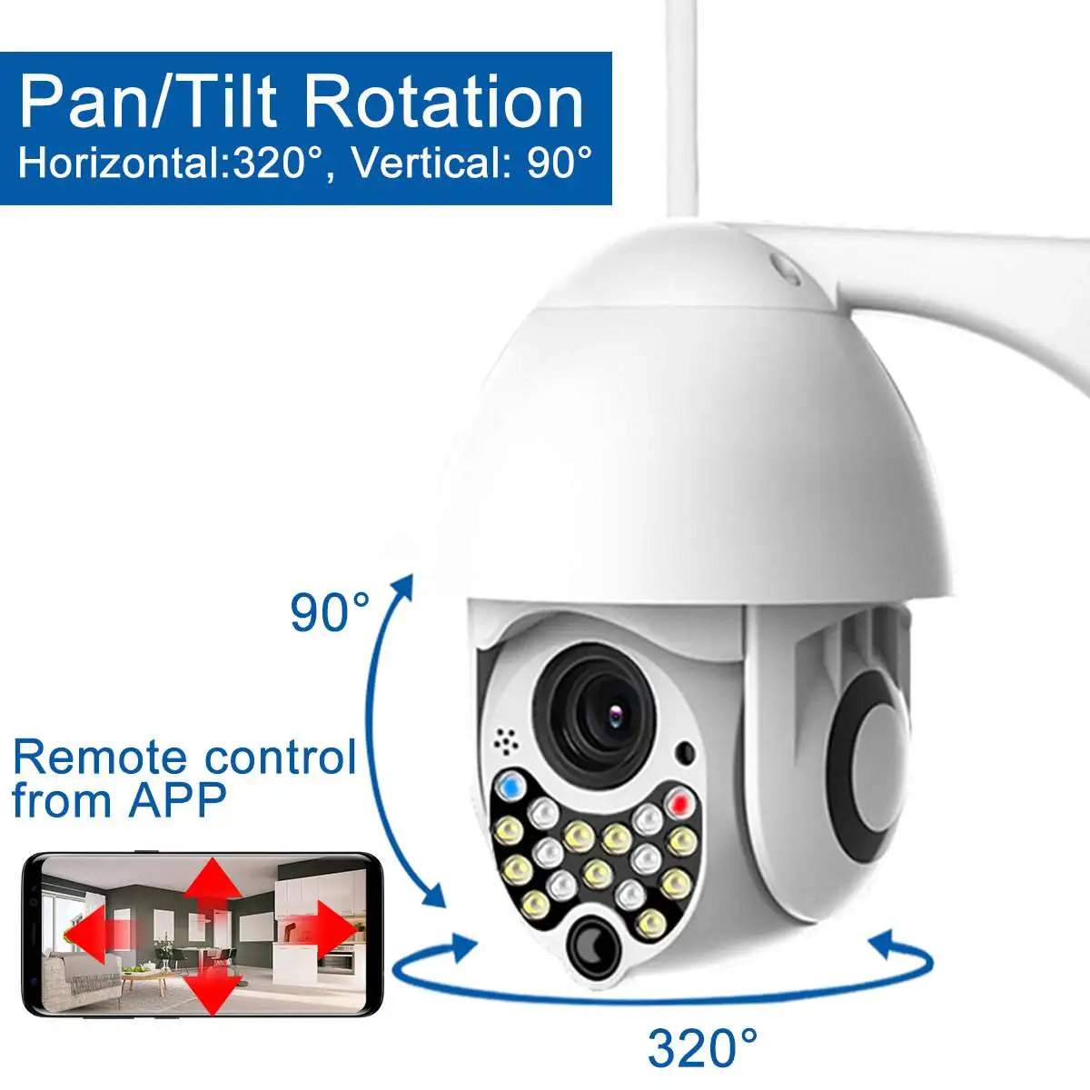 Наружная HD 1080P PTZ wi-fi ip-камера Водонепроницаемая 2MP пикселей полноцветная камера ночного видения ip-камера наблюдения