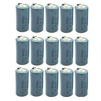 

High quality 15PCS Sub C SC 1.2V 3200mah Ni-Cd Ni Cd Rechargeable Battery Batteries Free shipping