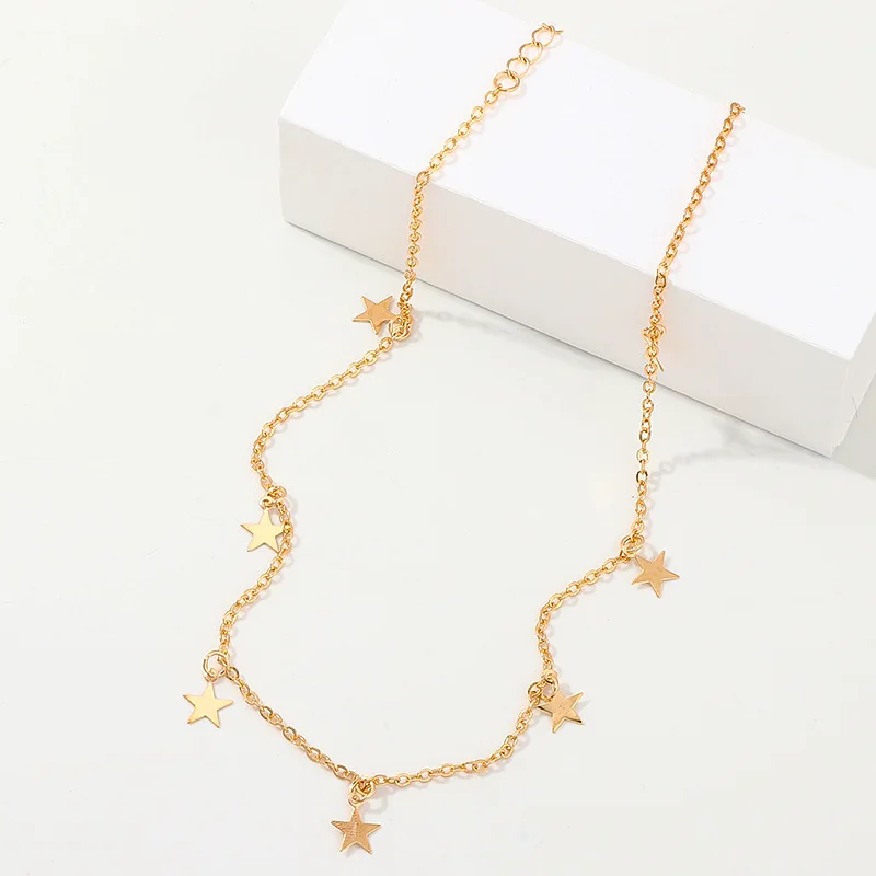 Ожерелье женское модное богемное жемчужное золото Морская звезда бахрома короткая цепочка, ожерелье воротник регулируемый размер новинка горячая распродажа