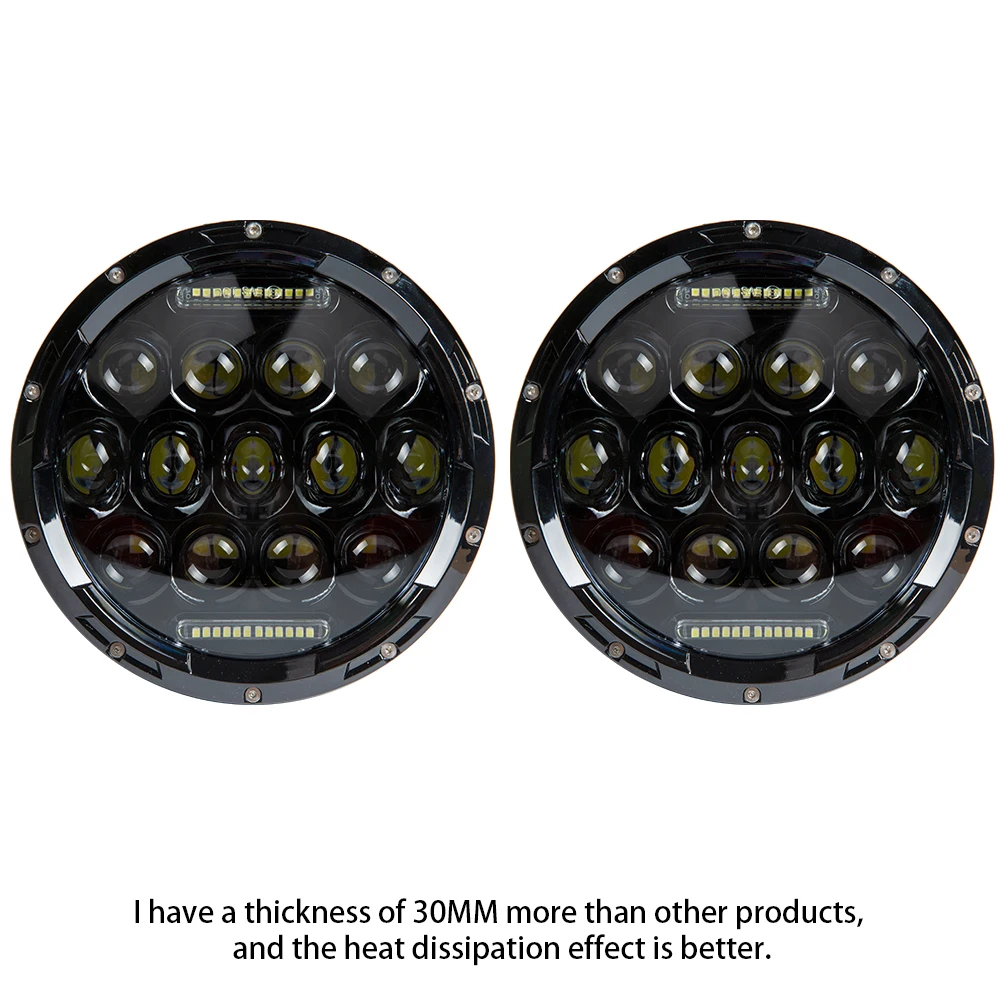 Per Toyota Landcruiser Hzj75 7 "75W Led Drl Fari Fari A Led Per Auto H4 H13 12V Per Jeep Wrangler Jk Illimitato 2007-2015