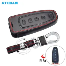 Кожаный чехол для ключей автомобиля для Ford C-Max Edge Escape Explorer Flex Focus Lincoln MKS MKT MKX 5 BTN Smart Remote Fob Защитная крышка