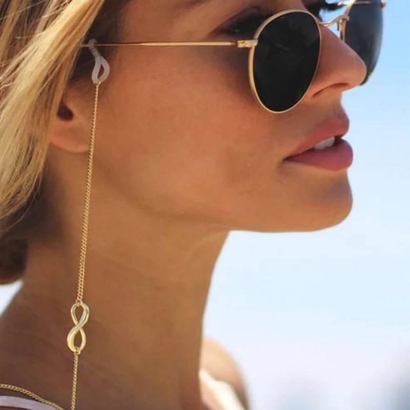 

Цепочка для очков с металлическими листьями, нескользящий держатель для солнцезащитных очков, ожерелье, аксессуары для очков