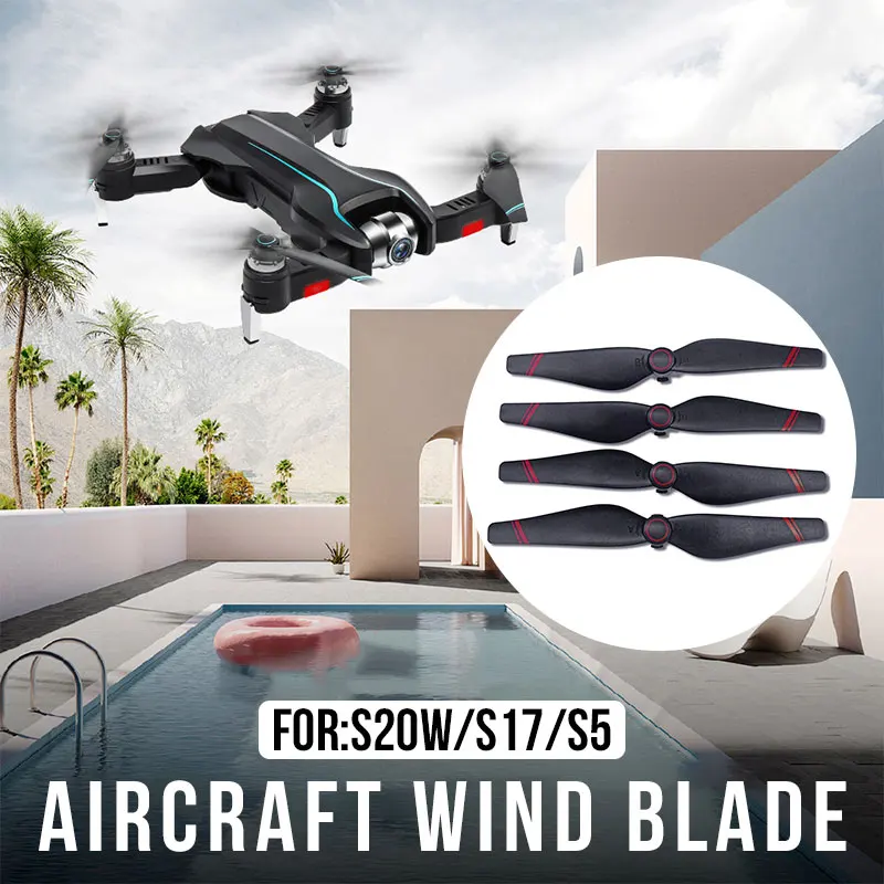

Propeller Black 4Pcs S20W S17 S5 RC Quadcopter Spare Parts CW CCW Prop Blade Propeller For RC Helicopter RC Drone