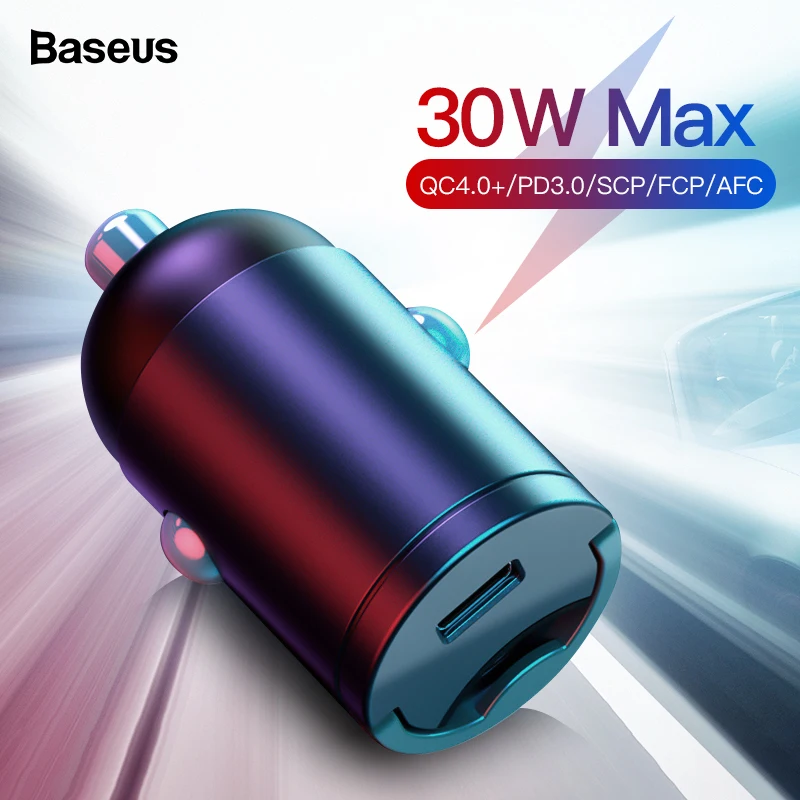 

Baseus Quick Charge 4.0 3.0 USB C Car Charger For Xiaomi mi9 Huawei P30 Pro QC4.0 QC3.0 QC 5A Fast PD Car Charging Phone Charger