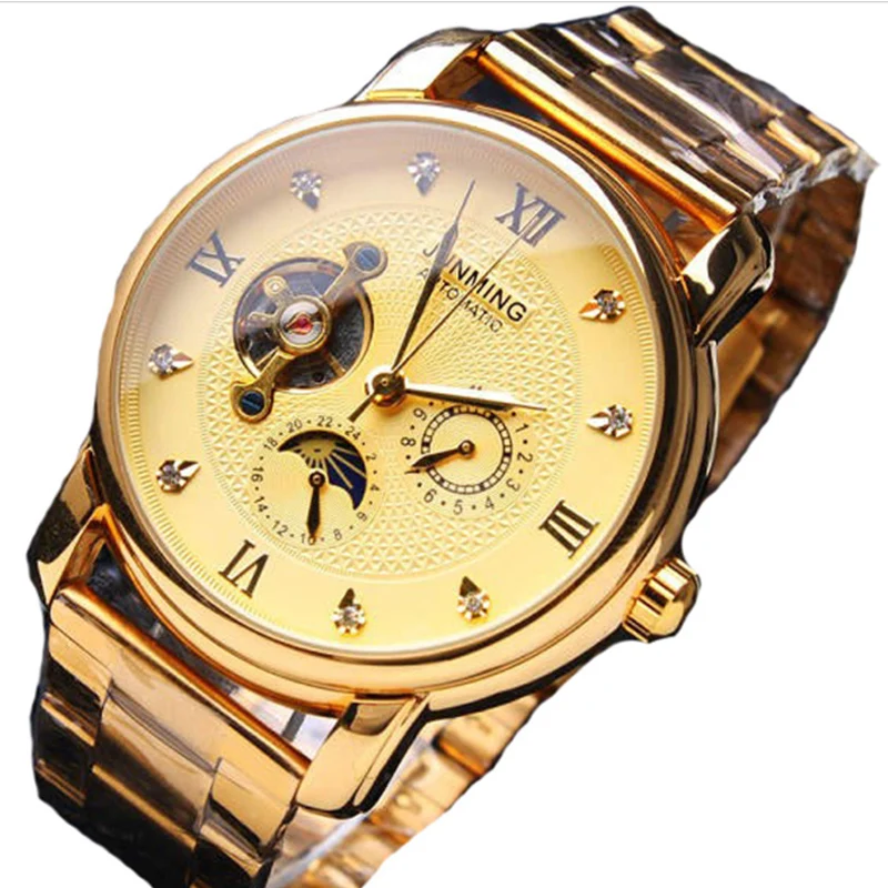 

Automatic Mechanical Watch High Grade Tourbillon Men's Watch With Diamond Inlaid Gold Mechanical Movement Gift Table