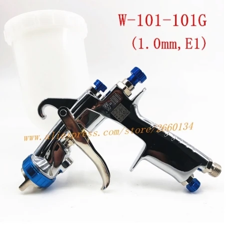 101G plastic cup Пластиковые 400cc чашка пистолет-распылитель W-101 воздуха распылительный пистолет ручной пистолет-распылитель, 1,0/1,3/1,5/1,8 мм Япония качество, W101 распылительный Воздушный пистолет-распылитель - Цвет: 101G plastic cup