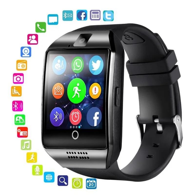 

Smart Watch With Camera, Q18 Bluetooth Smartwatch SIM TF Card Slot Fitness Activity Tracker Sport Watch For Android