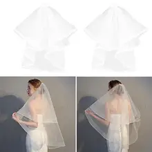 Двухслойная свадебная вуаль изящная с волосами боковая Фата невесты на гребне аксессуары для волос головной вуаль для невесты Свадебные аксессуары