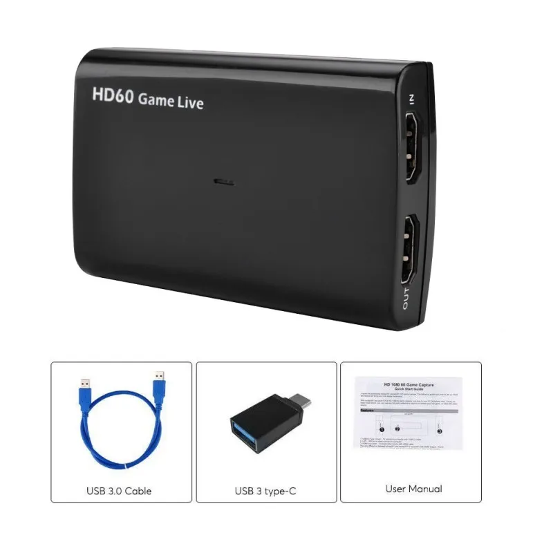 

Game Capture HD 1080p 60fps HDMI to USB3.0 Video Record for PS4 Xbox One Nintendo Switch,Twitch FaceBook Youtube Live Stream