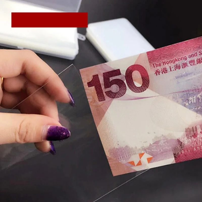 100 шт./компл. страница Бумага валюты Альбом для монет портмоне держатель прозрачныая полипропиленовая банкнот с коробкой Лидер продаж деньги защитная сумка