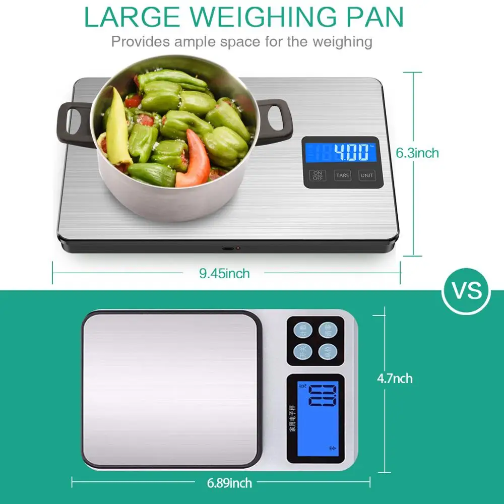 US $28.63 Digital Kitchen Scale Lcd Display 15kg Digital Food Scale For Cooking Baking Weighing Scales Electronic