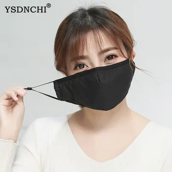 

YSDNCHI Face Masks 2020 New Men Women Anti-bacterial Dust Masks Filter Fashion Unisex Solid Black White Breathable Mouth Masks