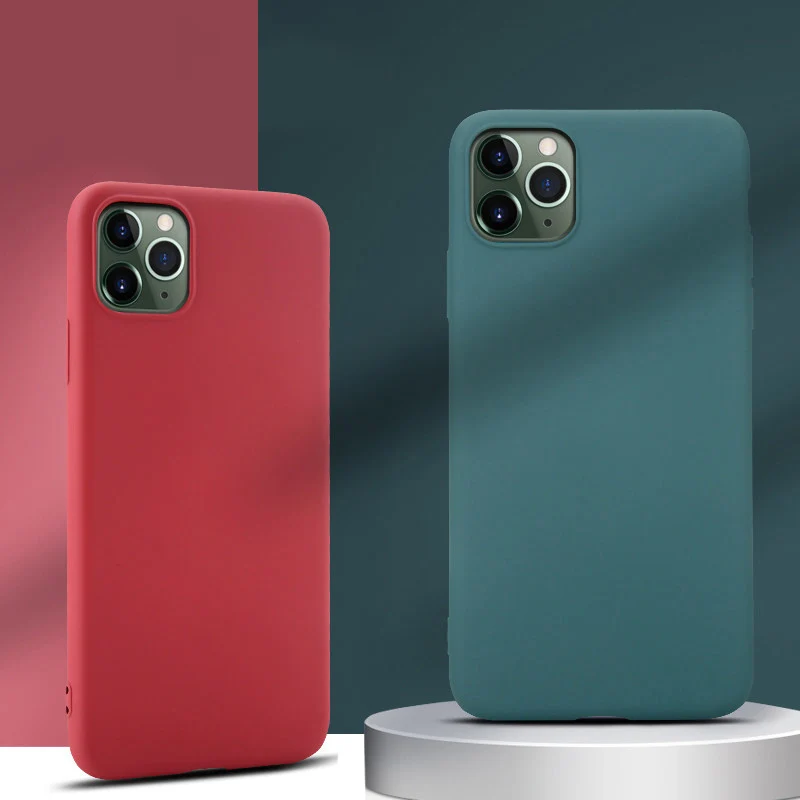 Чехол для iPhone 11 Pro Max противоударный мягкий чехол из жидкого силикона 12 8 7 6s Plus X XS XR