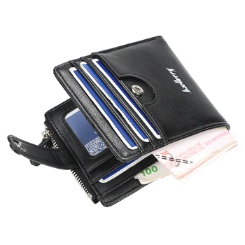 

High Quality Baellerry Men's Short Wallet Fashion Desigh Card Holders Men Wallets Zipper Coin Purse New Leather Male Clutch Bag