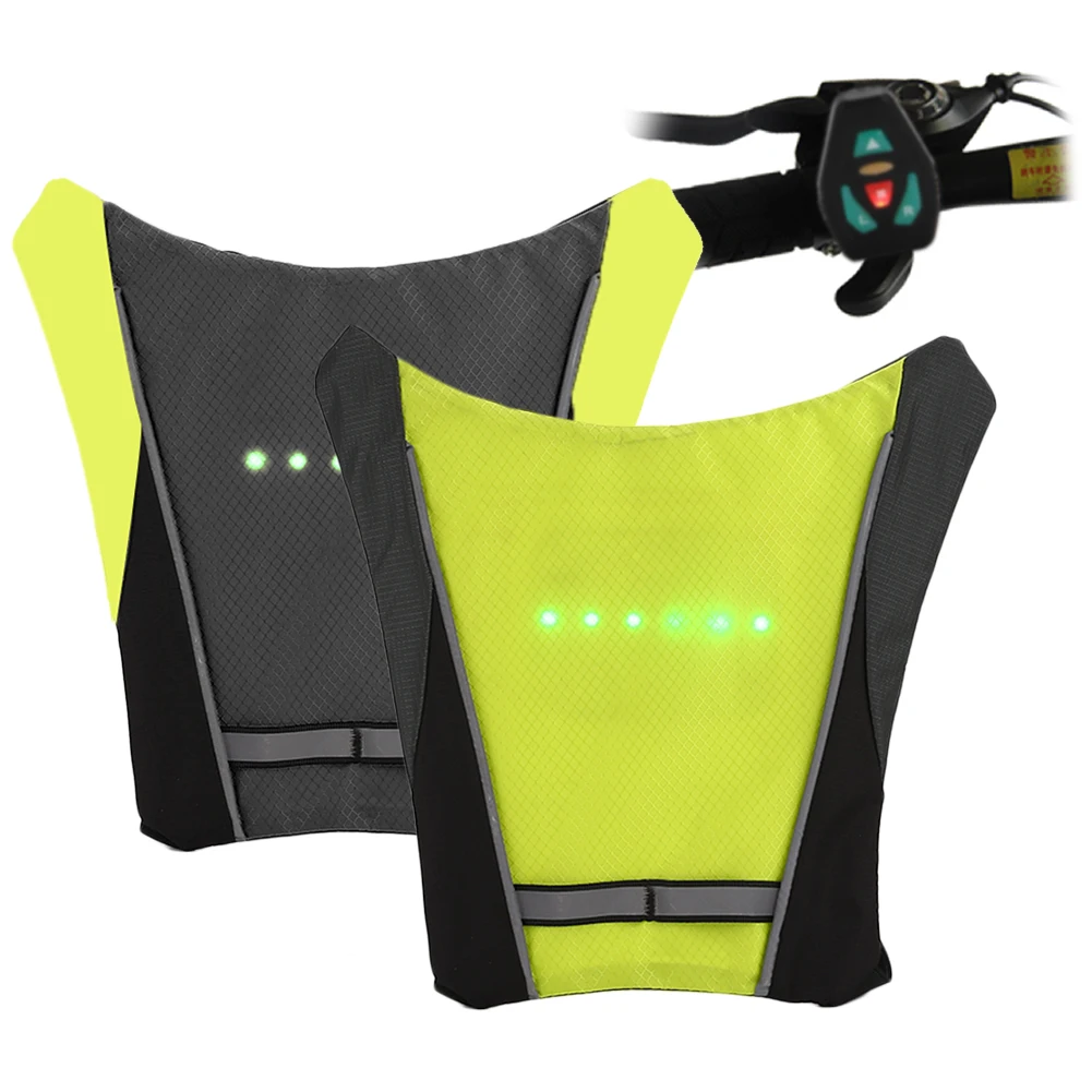 Steering Light Backpack 2.4GHZ LED Warning Glowing Wireless Remote Lithium Battery USB Motion Riding Backpack Pendant