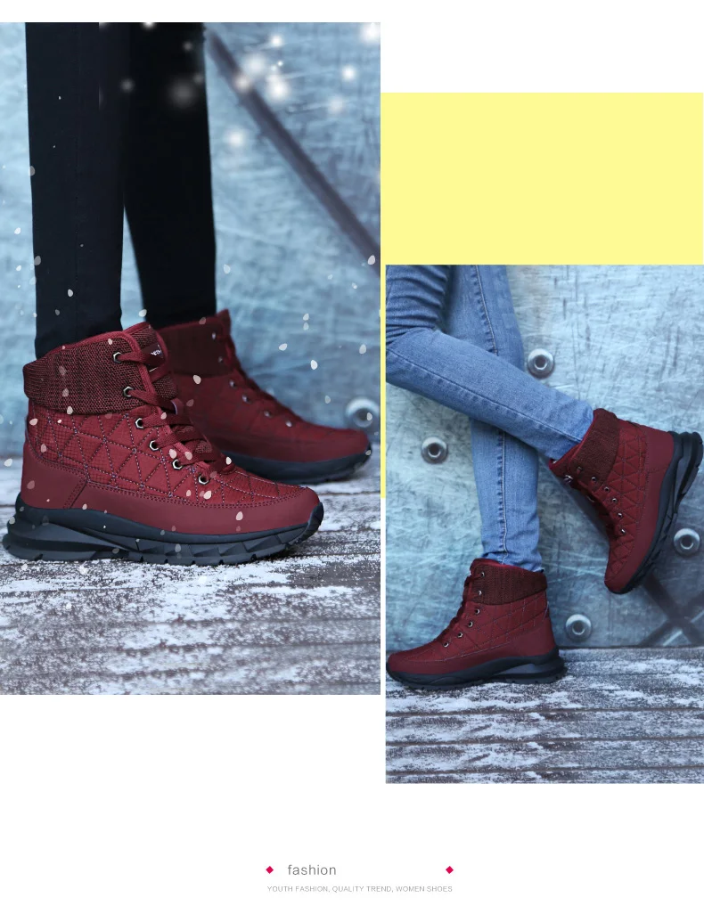 WWKK/женские ботинки; Водонепроницаемая зимняя обувь; женские зимние ботинки; Теплые ботильоны на платформе с толстым мехом; Botas Mujer;