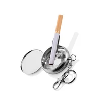 Мини Портативная вонючая сигарная пепельница из нержавеющей стали с цепочкой для ключей пепельница