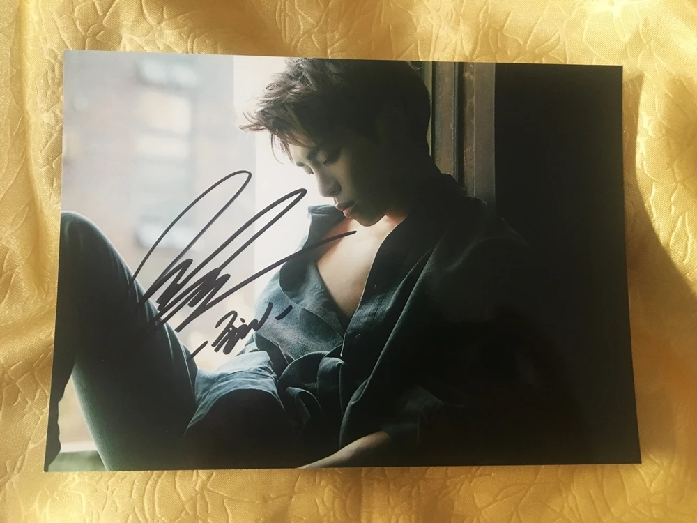 SHINEE Jong Hyun с автографом ручной подписью оригинальное фото 7 дюймов K-POP Z