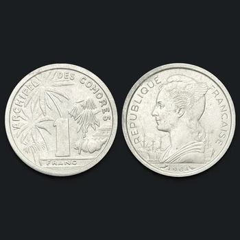 

Comoros 1 Franc Aluminum Coin 1964 100% Real Original Coins Genuine Issuing Collection Coins Unc