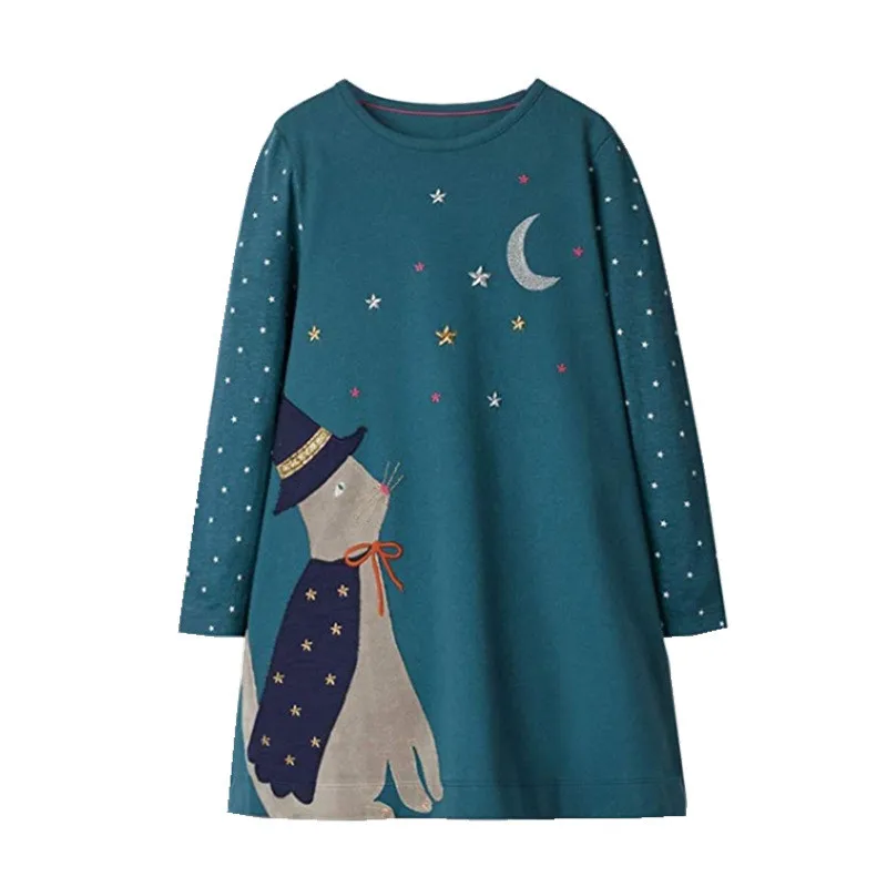 Детские платья с аппликацией в виде прыжков для девочек; милые хлопковые вечерние платья-пачки с изображением лисы для девочек; Детские платья