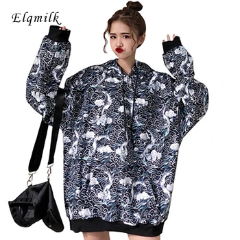 

Autumn Long Sleeve Women Sweatshirts Printed Loose Tops Ladies Hooded Casual Warm Pullovers Hip Hop Streetwear Hoodies