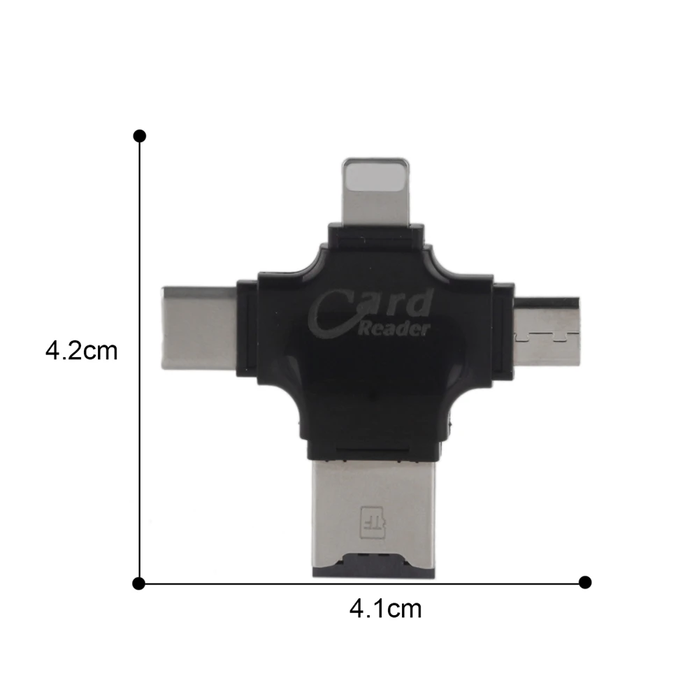 Четыре-в-одном многофункциональные TF/устройство для чтения Micro-SD карт Android/Iphone/USB компьютера/Тип-c карты Интерфейс читателя