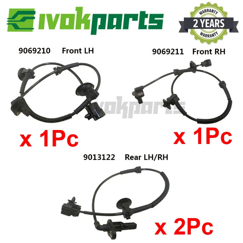 4 pcs A Set Front Rear Left & Right ABS Wheel Speed Sensor For Chevy Chevrolet Sail 9069210 9069211 9013122 90799350 90799349 |