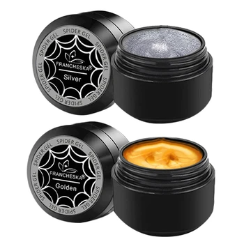 

Francheska 2 Bottle 8Ml Spider Gel Nail Polish Art Uv Led Professional Nail Paint Uv Color Gel Lacquer Emboss Pulling Wire Spide