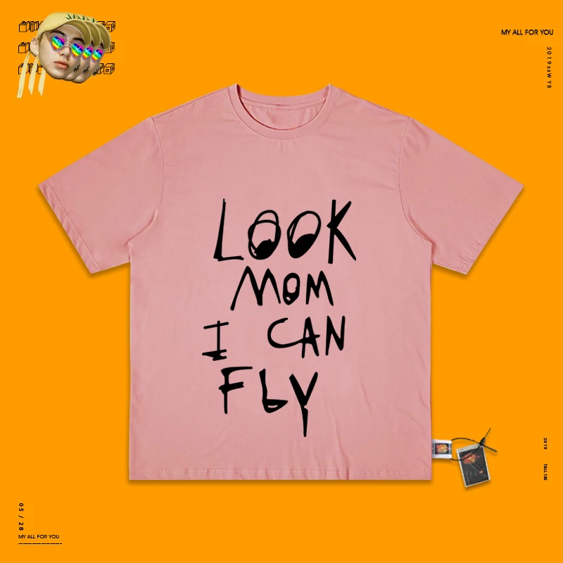 Pink 2019ss, футболка с круглым вырезом для мужчин и женщин, красивая футболка с надписью «Tide Basics» и коротким рукавом Kan Ye Dian Syllable Hand - Цвет: Pink