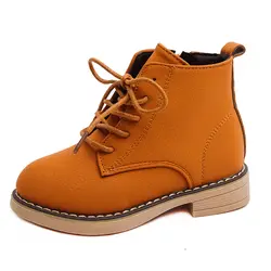 ULKNN/Детские Ботинки martin; Новинка 2019 года; модные кожаные ботинки для девочек; тонкие ботинки в британском стиле для мальчиков; bota