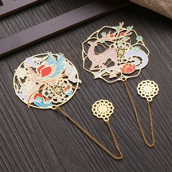 

Retro Metal Bookmarkers Clip Cute Chinese Style Deer Bookmarks for Books Office School Stationery Animal Bookmark Supplies Gifts