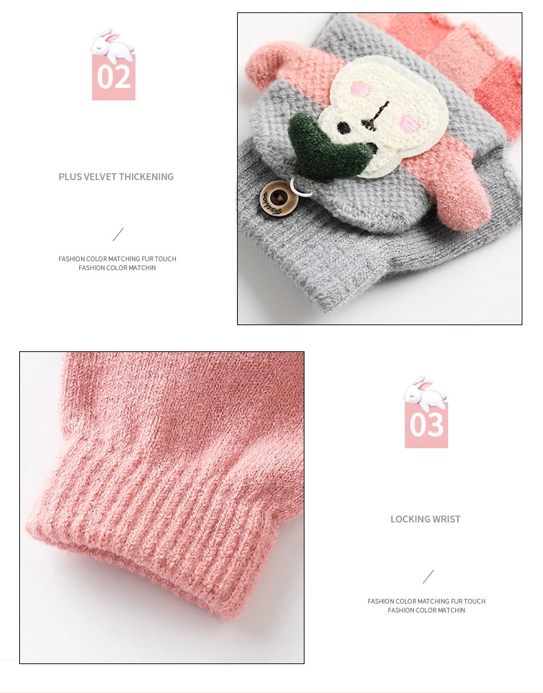 newborn socks for babies 1-4 Years Old Children Winter Fingerless Gloves Kids Cute Monkey Warm Soft Knitted Mittens Girls Boys Indoor and Outdoor Gloves baby accessories drawing	