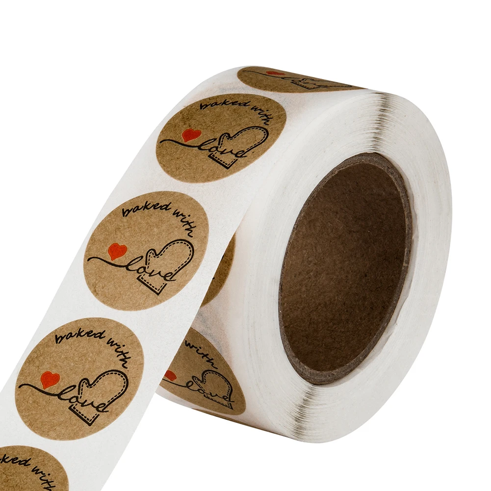 

500pcs Label Thankyou Round Sealing Stickers Kraft Paper Seal Stickers Cake Baking Gift Box Decorative Stickers