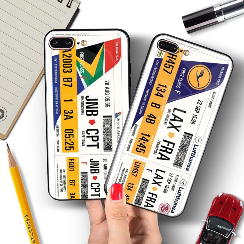 

Cute FIRST CLASS PLANE TICKET Case For Xiaomi Mi 10 CC9 SE 9T Mi9T 8 Lite On Redmi Note 8T K30 K20 8A Flight Ticket Letter CASE