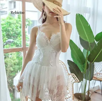 

Sexy Women Beach Dress Bathing Swimwear Cover-Ups Summer Bikini Women Suit Lace Crochet Sunshade Beach White Perspective Dress