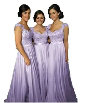 

Elegant A-line Bridesmaid Dresses With Appliques Lace Sleeveless Wedding Party Gowns Custom Made robe de mariee