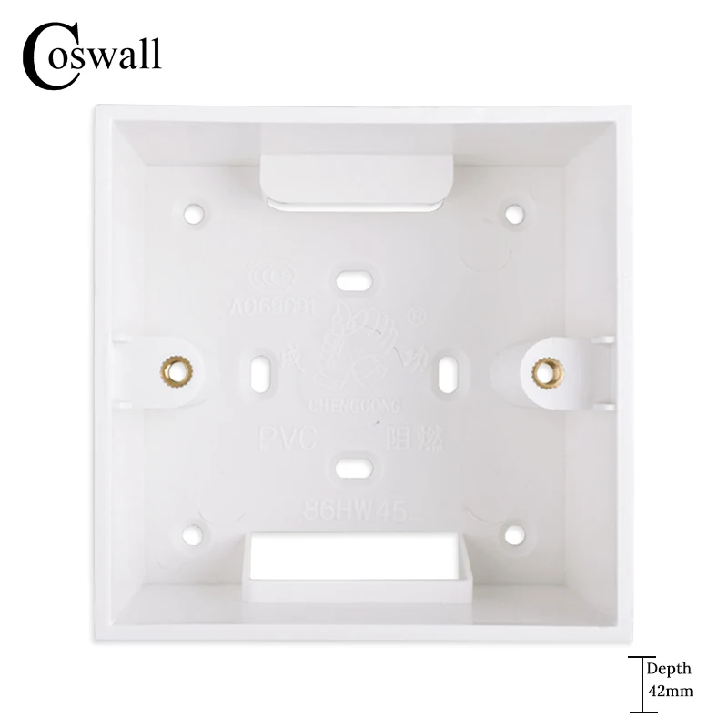 Coswall 42 мм углубляет утолщенную внешнюю монтажную коробку 86 мм* 86 мм* 45 мм для настенных выключателей и розеток применяются для наружной поверхности стены