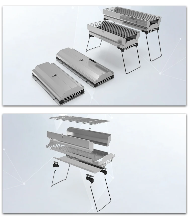 Портативный складной гриль из нержавеющей стали для барбекю, новинка, гарантия качества, для пеших прогулок, сада, кемпинга, пикника, барбекю, гриль на древесном угле