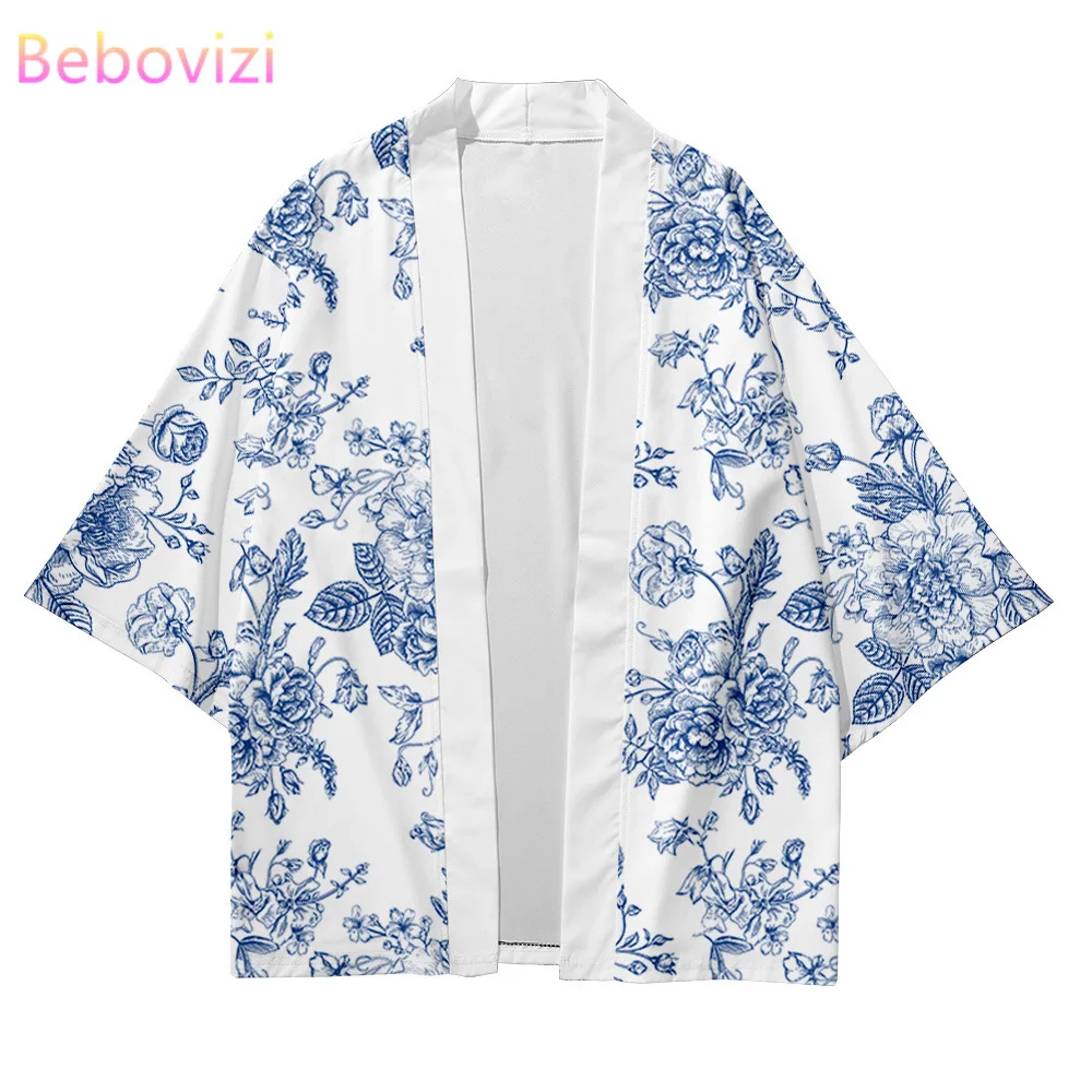 

White 2021 New 6XL 5XL 4XL Fashion Beach Japanese Kimono Kimetsu No Yaiba Robe Cardigan Men Shirts Yukata Haori Women's Clothing