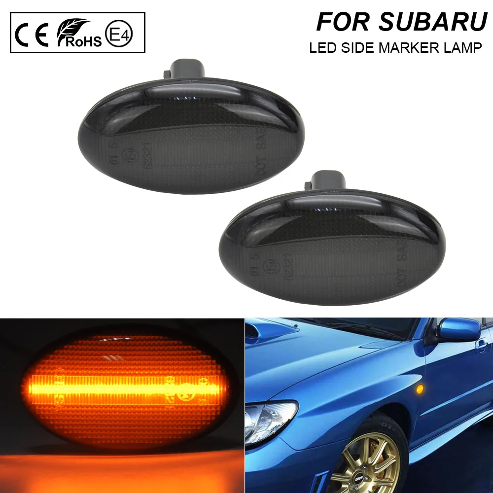

2X LED side marker Smoke light turn signal lamp for Subaru Impreza Wrx Sti 2002-2007