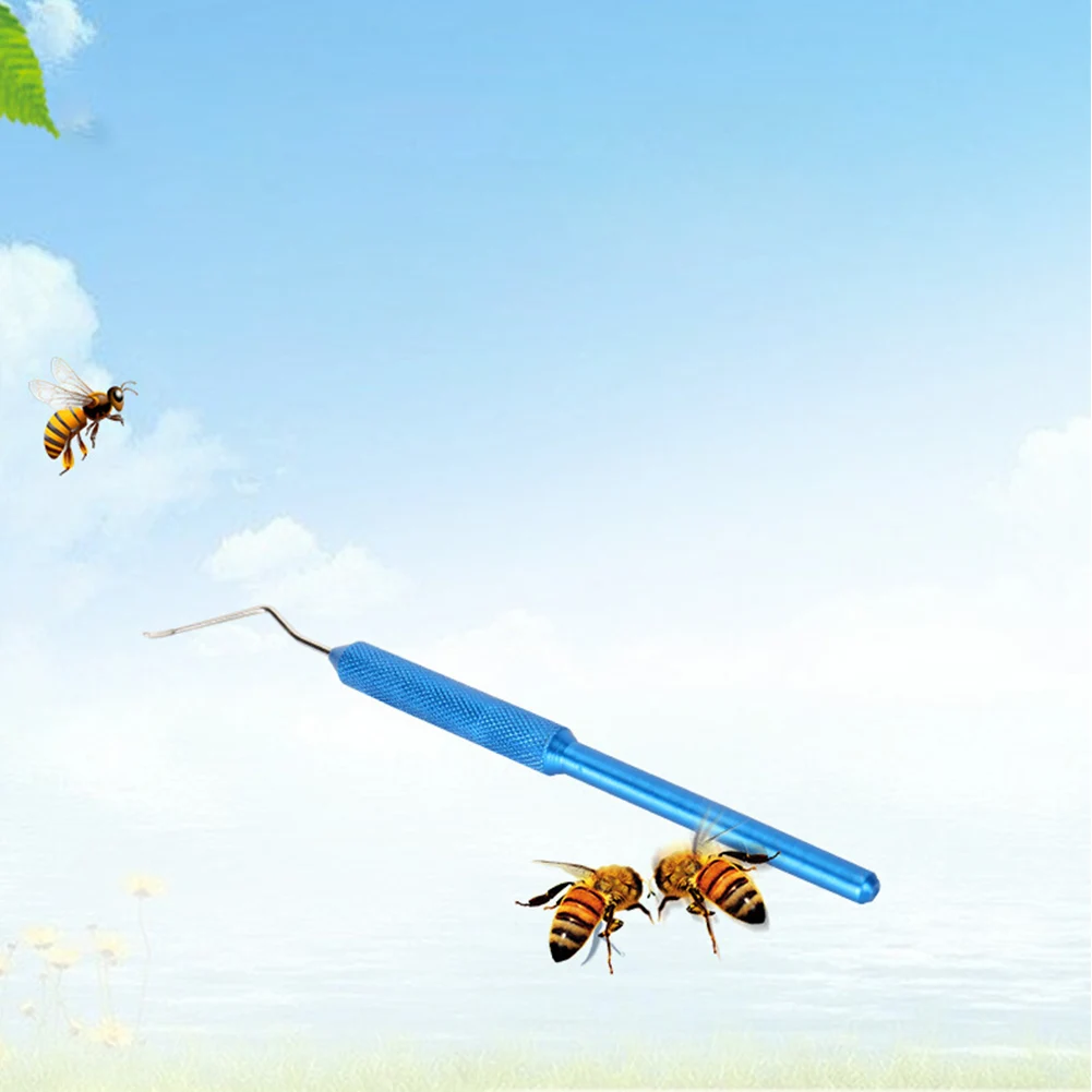 Нержавеющая сталь Портативный ларва сдвиг штифт нескользящий инструмент для прививки садовое приспособление для отжима 15 см червь движущийся синий игла Пчеловодство