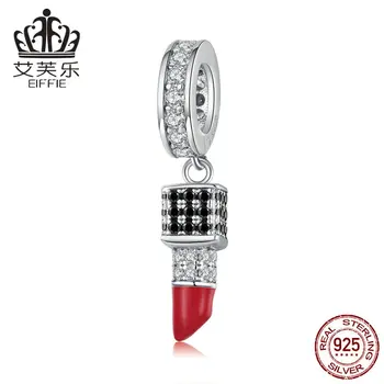 

Lipstick Diy 925 sterling silver original letter beads for jewelry making Fit charm pandora bracelet
