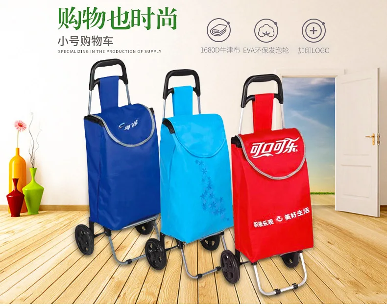 Manufacturers Wholesale Portable Shopping Small Trailer Grocery Shopping Luggage Trolley Climbing Stairs Foldable Household Lugg